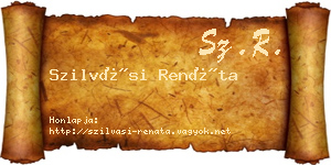 Szilvási Renáta névjegykártya